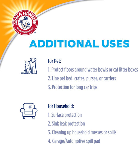 Arm & Hammer Puppy Training Pads with Attract | New and Improved Super Absorbent, Leak Proof, Odor Control Puppy Pads with Baking Soda | 50 Count Pee Pads