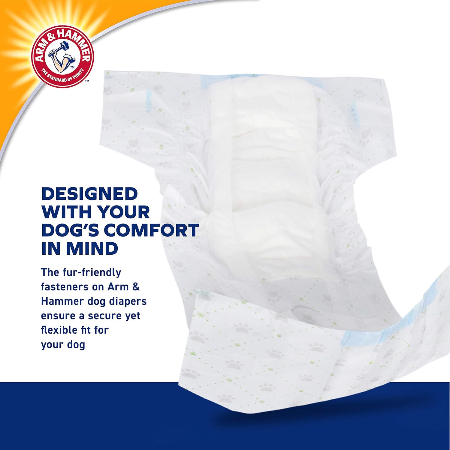 Arm & Hammer Ft. Nappile-42cm - 53cm Waist - 12pcs M, White,